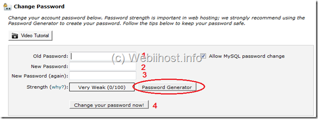 halaman untuk mengganti password