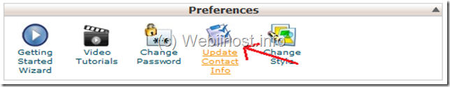 klik menu update contact info