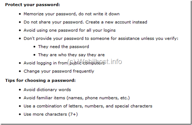 tips yang berkaitan password